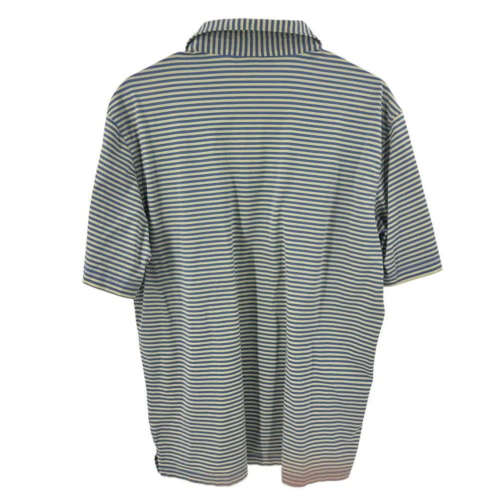 Masters Collection Golf Polo Shirt Mens‎ Large Blue Yellow Striped Pima Cotton